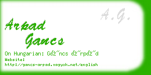 arpad gancs business card